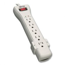 Protect It! Surge Protector, 7 Outlets, 7 ft Cord, 2160 Joules, Light Gray