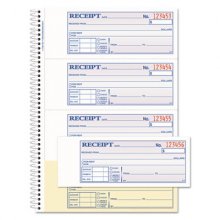TOPS Money/Rent Receipt Book, 7.13 x 2.75, Two-Part Carbon, 4/Page, 200 Forms