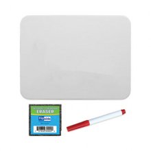 Dry Erase Board Set, 12 x 9, White, Assorted Color Markers, 12/Pack