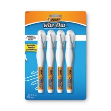 Wite-Out Shake 'n Squeeze Correction Pen, 8 mL, White, 4/Pack