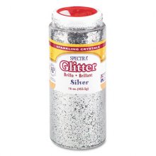 Spectra Glitter, 0.04 Hexagon Crystals, Silver, 16 oz Shaker-Top Jar