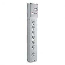 Home/Office Surge Protector, 7 Outlets, 12 ft Cord, 2160 Joules, White