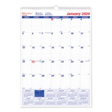 Twin-Wirebound Wall Calendar, One Month per Page, 12 x 17, White Sheets, 12-Month (Jan to Dec): 2023