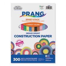 Construction Paper Smart-Stack, 58 lb Text Weight, 9 x 12, Assorted, 300/Pack