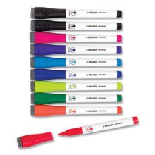 Medium Point Dry Erase Markers, Medium Chisel Tip, Assorted Colors, 10/Pack