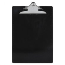 Recycled Plastic Clipboard with Ruler Edge, 1" Clip Capacity, Holds 8.5 x 11 Sheets, Black