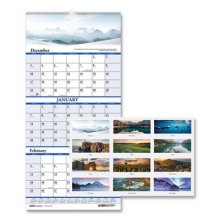Earthscapes Recycled 3-Month Vertical Wall Calendar, Scenic Landscapes Photography, 12.25 x 26, 14-Month (Dec-Jan): 2022-2024