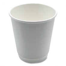 Paper Hot Cups, Double-Walled, 10 oz, White, 500/Carton