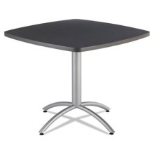 CafeWorks Table, Cafe-Height, Square Top, 36 x 36 x 30, Graphite Granite/Silver