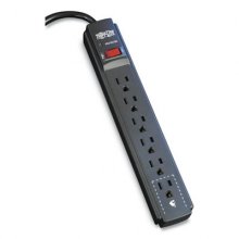 Protect It! Surge Protector, 6 Outlets, 6 ft Cord, 790 Joules, Black