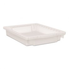Flagship Storage Bins, 3 Sections, 12.75" x 16" x 3", Translucent White