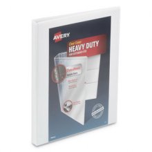 Heavy-Duty View Binder with DuraHinge and One Touch Slant Rings, 3 Rings, 0.5" Capacity, 11 x 8.5, White