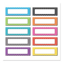 Chevron Labels Magnetic Accents, 10 Assorted Colors, 4.75" x 1.5", 20/Pack