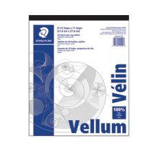 Mars Translucent Vellum Art and Drafting Paper, 16 lb Bristol Weight, 8.5 x 11, 50/Pad