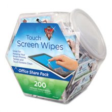 Touch Screen Wipes, 5 x 6, Citrus, 200 Individual Foil Packets in an Easy Grab Jar
