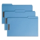 Top Tab Colored Fastener Folders, 2 Fasteners, Legal Size, Blue Exterior, 50/Box