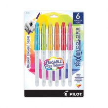 FriXion Colors Erasable Porous Point Pen, Stick, Bold 2.5 mm, Six Assorted Artistic Ink Colors, White Barrel, 6/Pack