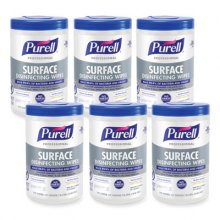Professional Surface Disinfecting Wipes, 7 x 8, Fresh Citrus, 110/Canister, 6 Canisters/Carton