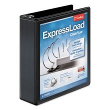 ExpressLoad ClearVue Locking D-Ring Binder, 3 Rings, 2" Capacity, 11 x 8.5, Black