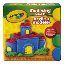 Modeling Clay Assortment, 4 oz Packs, 4 Packs, Blue/Green/Red/Yellow, 1 lb