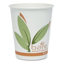 Bare by Solo Eco-Forward Recycled Content PCF Paper Hot Cups, 10 oz, Green/White/Beige, 1,000/Carton