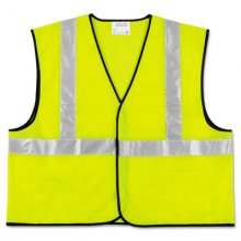 Class 2 Safety Vest, Polyester, Large Fluorescent Lime with Silver Stripe