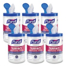 Foodservice Surface Sanitizing Wipes, 10 x 7, Fragrance-Free, 110/Canister, 6 Canisters/Carton