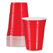 Solo Plastic Party Cold Cups, 16 oz, Red, 50/Pack