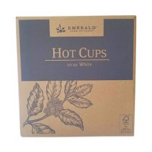 Paper Hot Cups, 10 oz, White, 50/Pack, 20 Packs/Carton