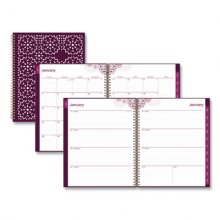 Gili Weekly/Monthly Planner, Gili Jewel Tone Artwork, 11 x 8.5, Plum Cover, 12-Month (Jan to Dec): 2023