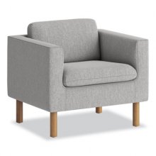 Parkwyn Series Club Chair, 33" x 26.75" x 29", Gray Seat/Back, Oak Base